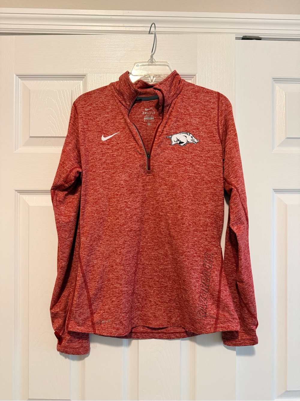 Nike Women's Arkansas Razorbacks Heather Red Quarter-Zip Pullover